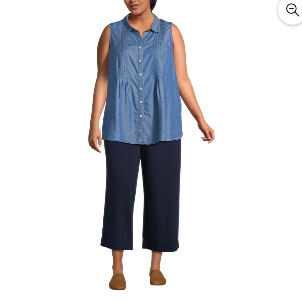 4XL Terra & Sky Women's Plus Size Sleeveless Camp Shirt